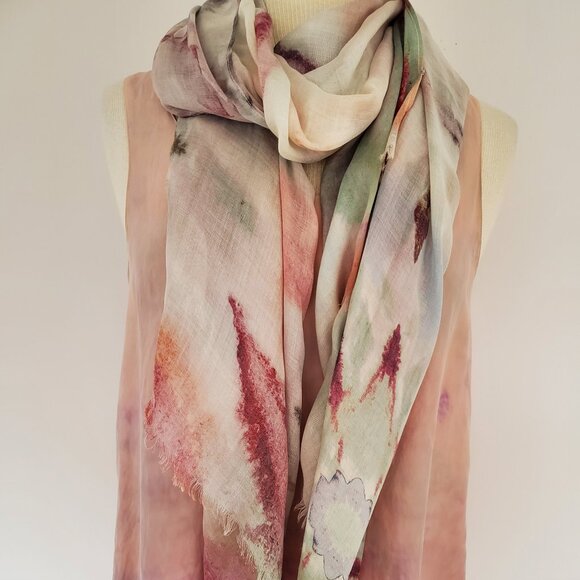 painted Vince Silk Shirt tank top camisole sleeveless 4 6 8 beige pink purple M - Picture 1 of 10